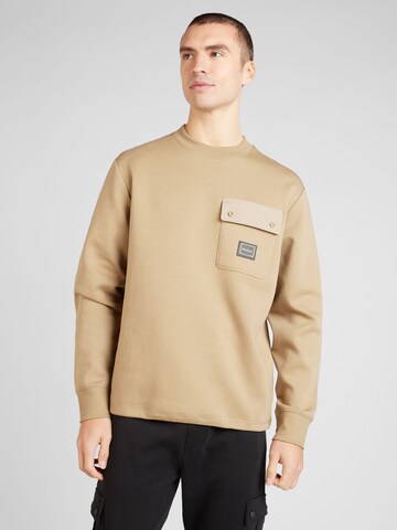 HUGO Sweatshirt 'Dhaluli' in Bruin: voorkant