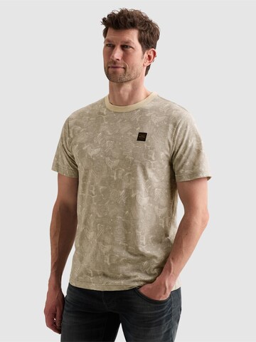 PME Legend - Camiseta 'T-shirt in slub jersey with subtle allover print' en beige