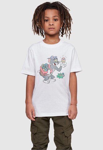 ABSOLUTE CULT T-Shirt 'Tom and Jerry - Tom Egg Hunt' in Weiß: predná strana