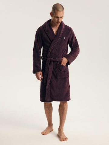Henderson Bathrobe short 'INCOME' in Brown: front