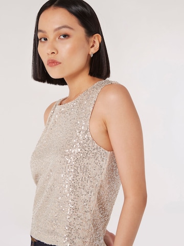 Apricot Sequin Shell Top ' ' in Beige