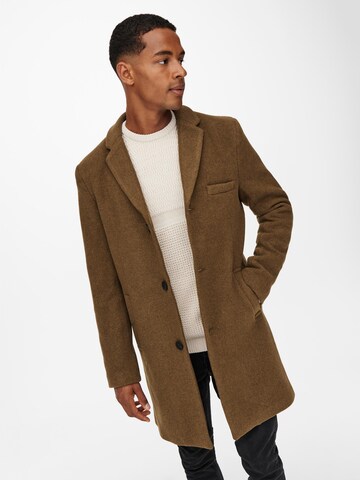 Manteau mi-saison 'Jaylon' Only & Sons en marron