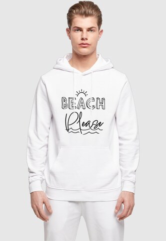 Sweat-shirt 'Beach Please' Merchcode en blanc : devant