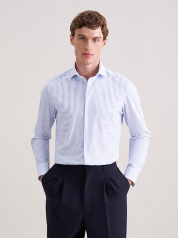 Coupe slim Chemise business 'Schwarze Rose' SEIDENSTICKER en bleu