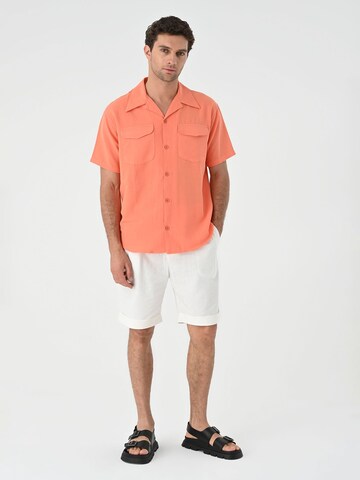 Antioch Regular fit Button Up Shirt in Orange