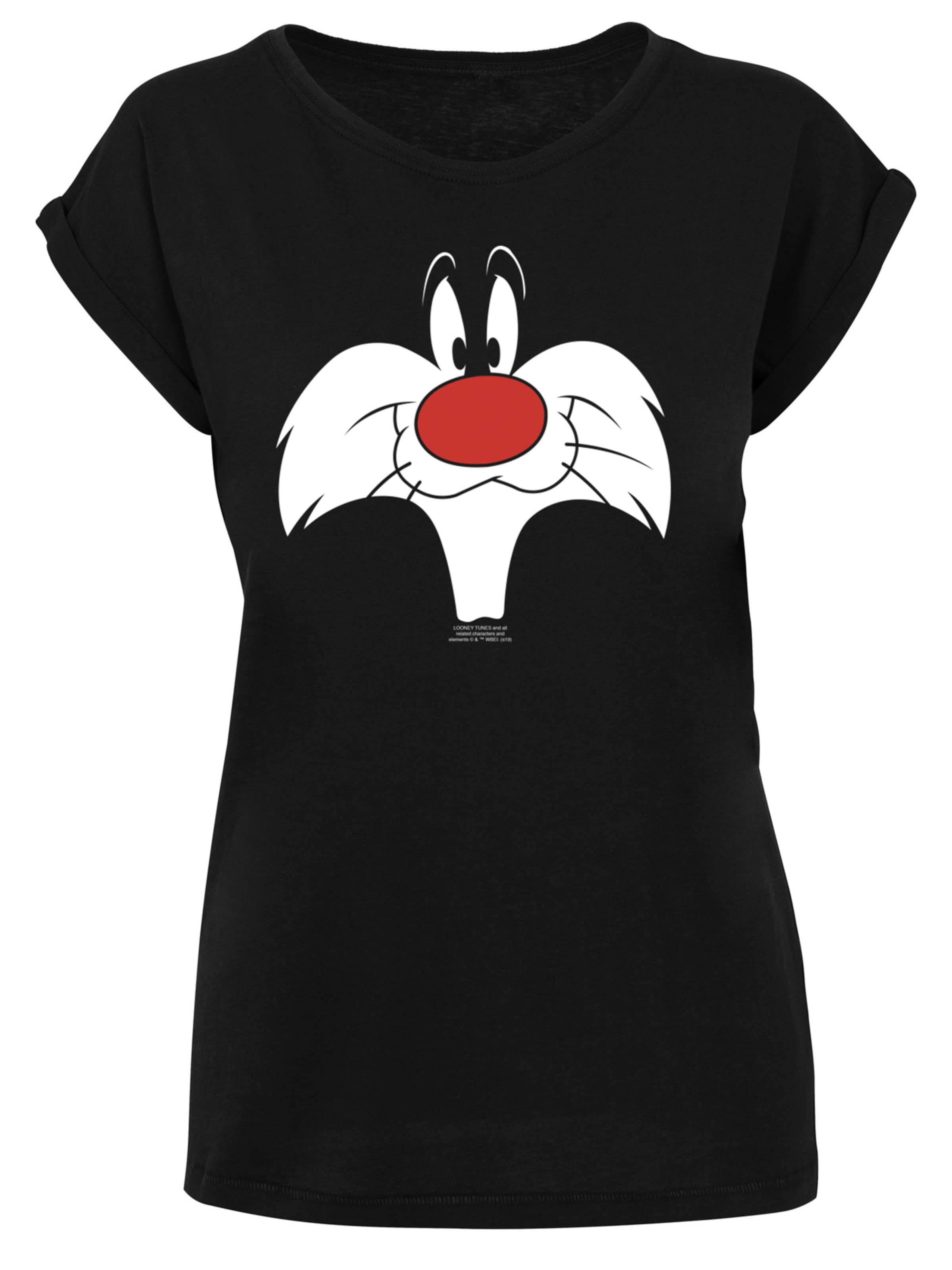 F4NT4STIC Shirt 'Looney Tunes' in de kleur Rood / Zwart / Wit, Productweergave