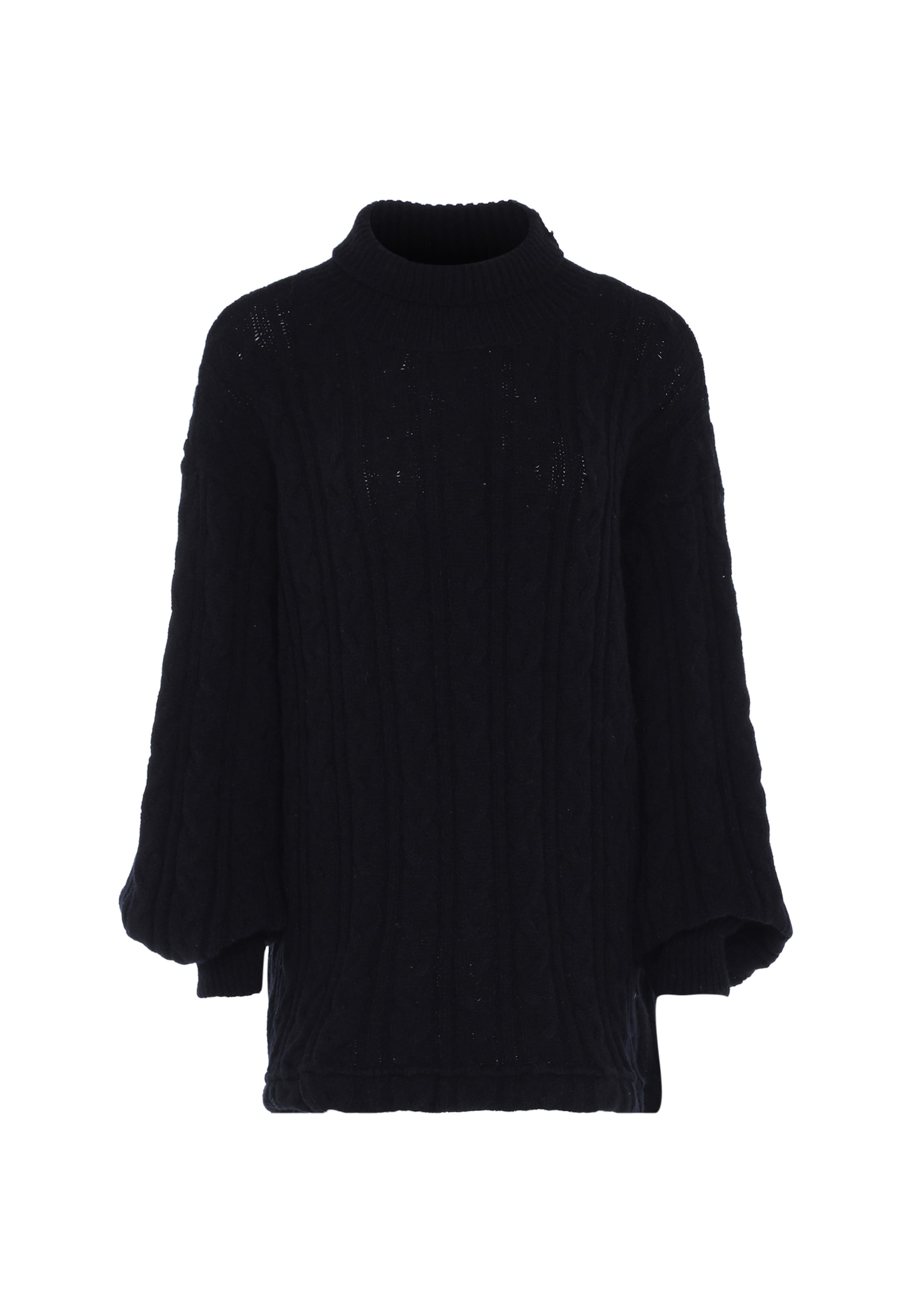 alevaŠiroki pulover - crna boja: prednji dio