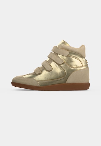 STEVE MADDEN - Zapatillas deportivas altas en oro: frente