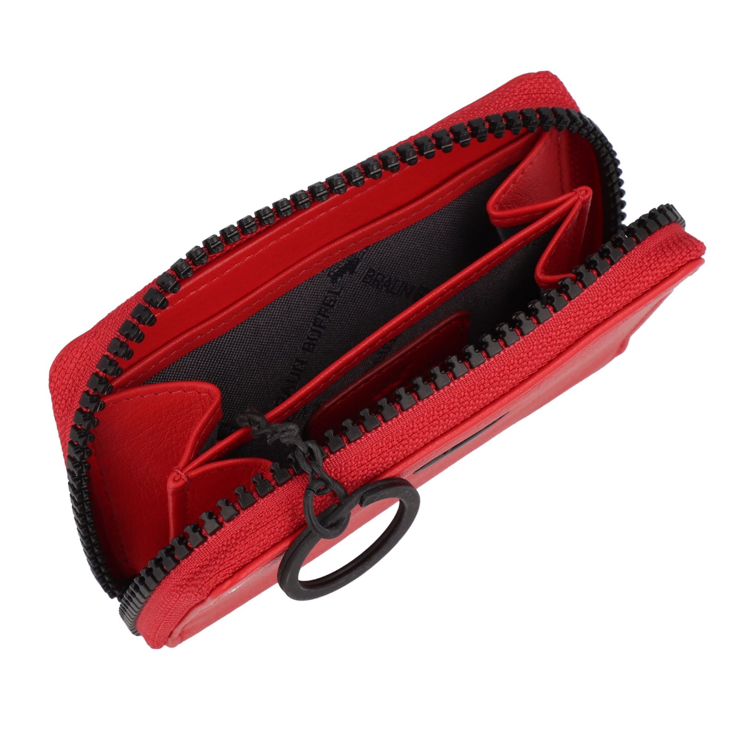 Porte-monnaies 'Capri' Braun Büffel en rouge