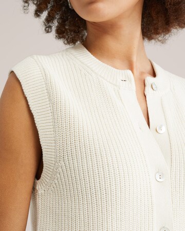 WE Fashion Pleten brezrokavnik | bela barva