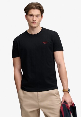 Tricou 'Essential Serif' de la Superdry & Co pe negru: față