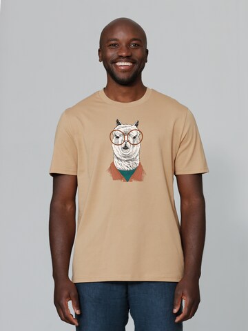 T-Shirt 'Lama' Watapparel en beige : devant