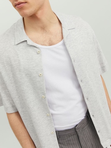 JACK & JONES Comfort fit Button Up Shirt in Grey