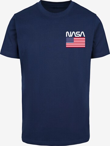 Merchcode T-Shirt 'NASA - Stars and Stripes' in Blau: predná strana