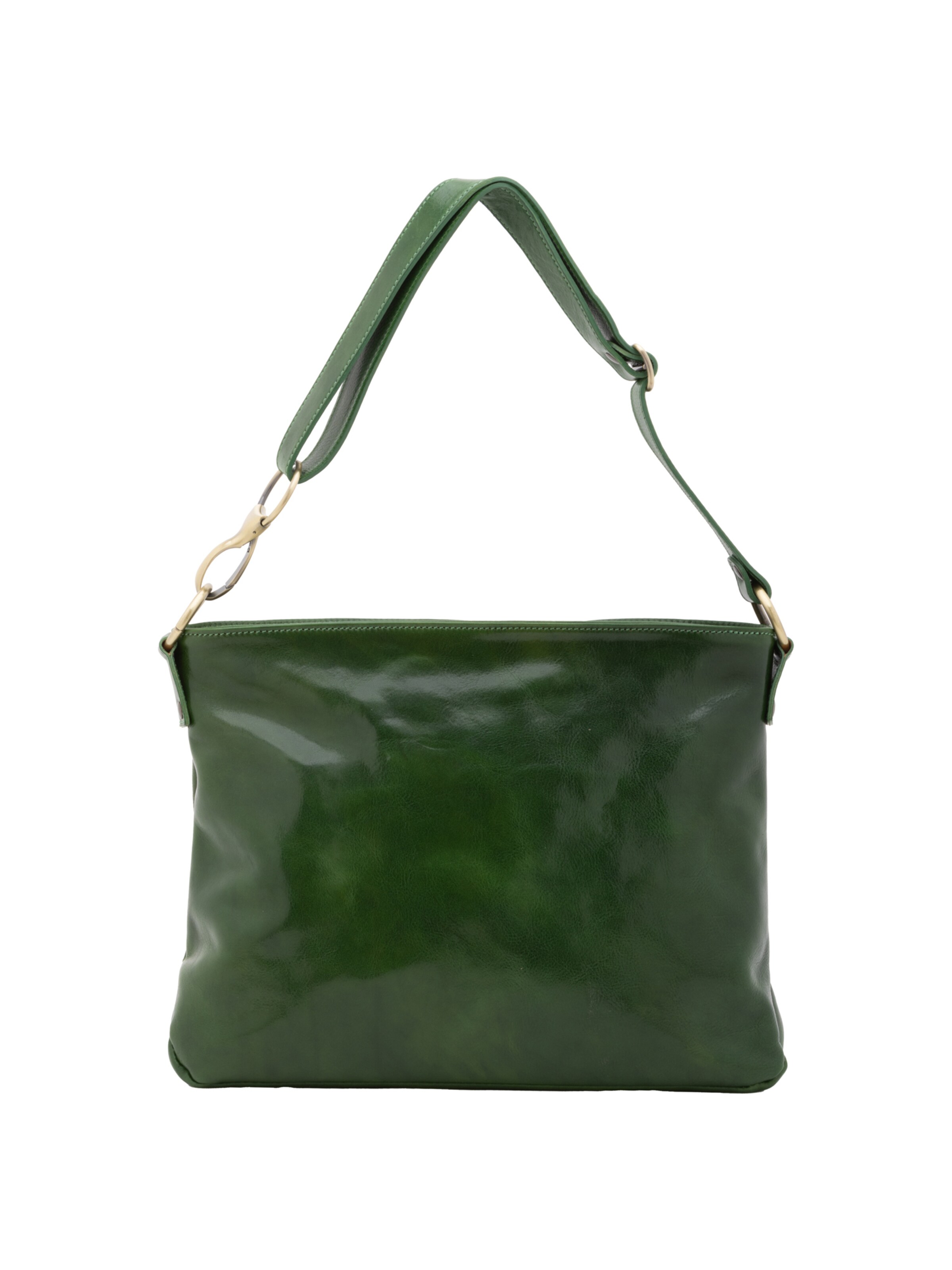 Borsa a spalla 'Borsa a Spalla Donna Pelle Vacchetta - Tracolla Regolabile e Zip' di I Fratelli in verde: frontale