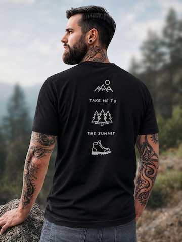 Neverless Shirt 'the summit'‌‌ in Schwarz