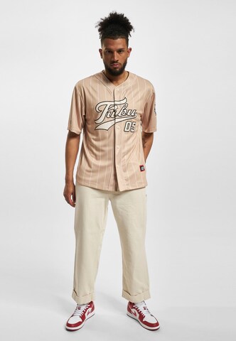 FUBU Comfort fit Button Up Shirt in Beige