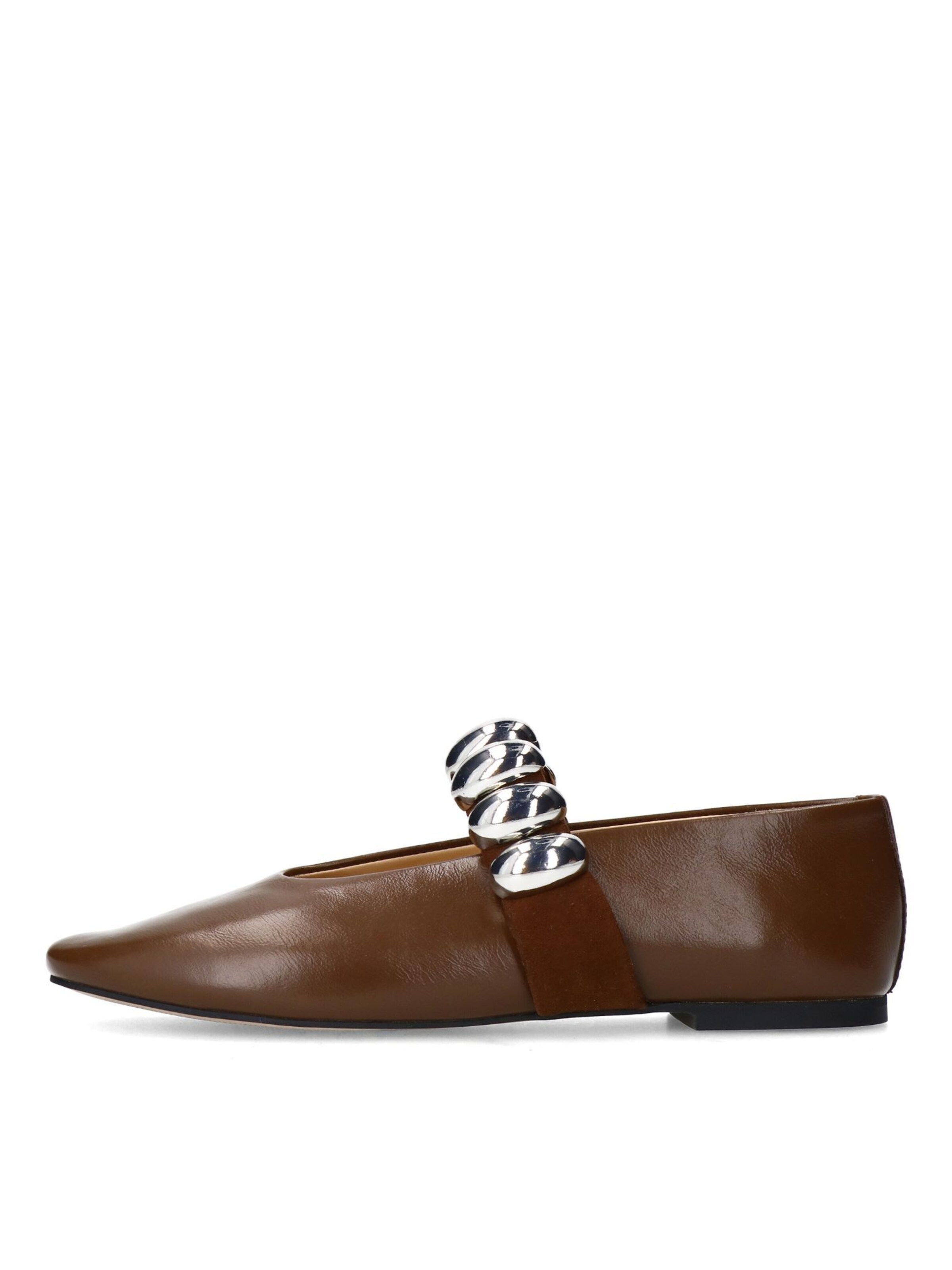 SACHA Ballet Flats with Strap 'Classy' in Brown
