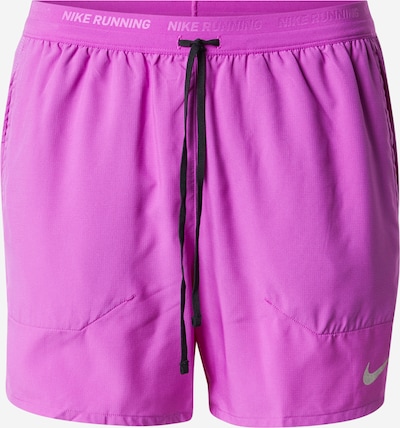 NIKE Urheiluhousut 'Stride' värissä hopeanharmaa / neonvioletti, Tuotenäkymä