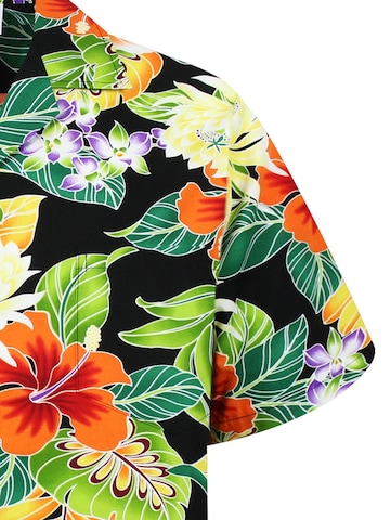 Pacific Legend Regular Fit Hemd 'New Flower'‌‌‌‌ in Schwarz