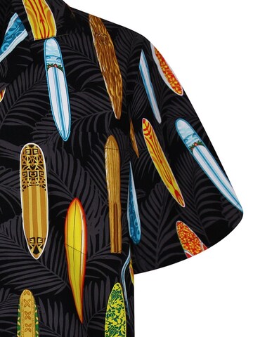 KY's Regular fit Button Up Shirt 'Surfbretter Allover' in Black