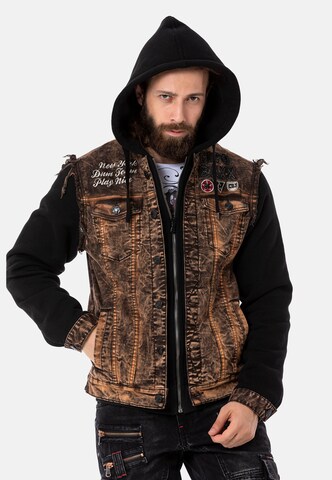 CIPO & BAXX Jeansjacke 'CJ287' in Braun