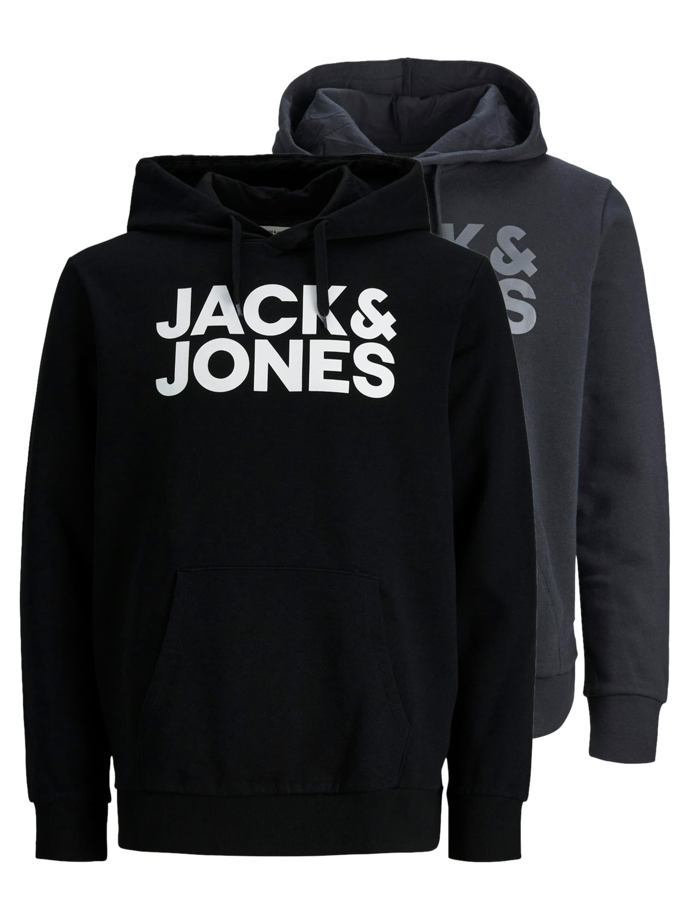 JACK & JONES Sweatshirt 'Corp' in Black: front