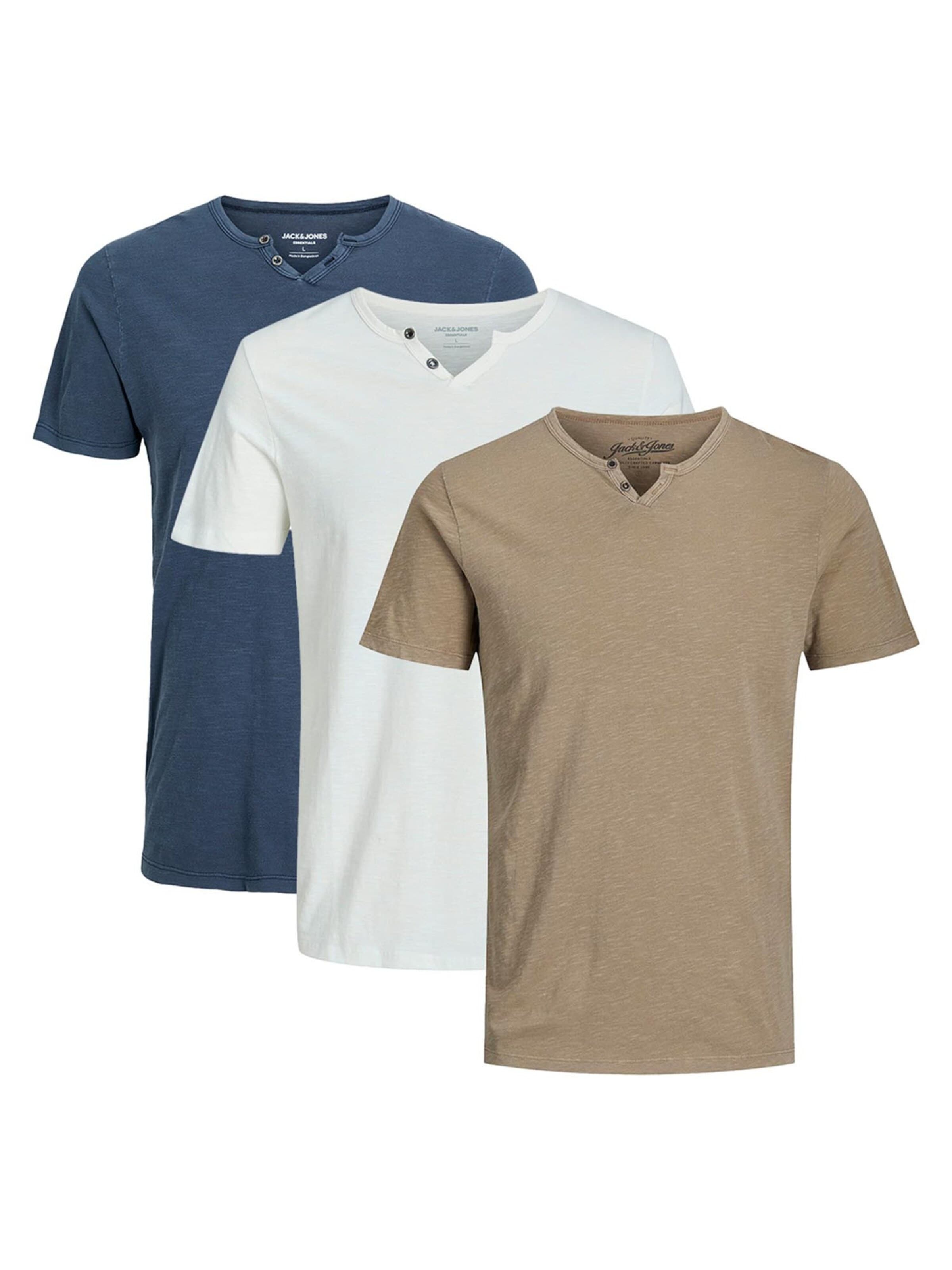 JACK & JONES Shirt 'Split' in Beige: voorkant