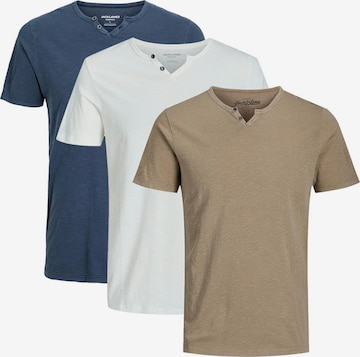 JACK & JONES Shirt 'Split' in Beige: front