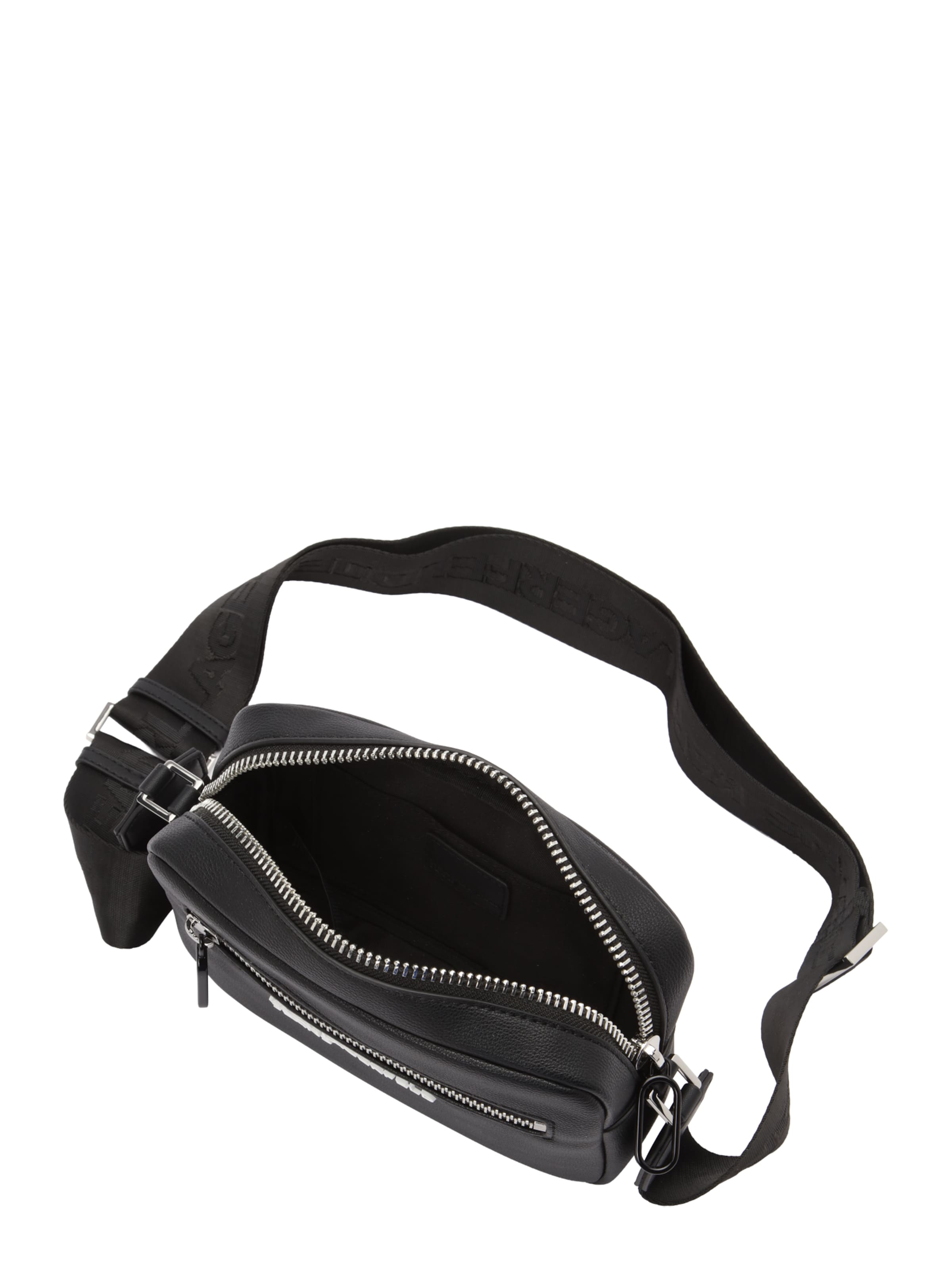 KARL LAGERFELD JEANS Schoudertas 'ESSENTIAL GRAINY' in Zwart: bovenkant