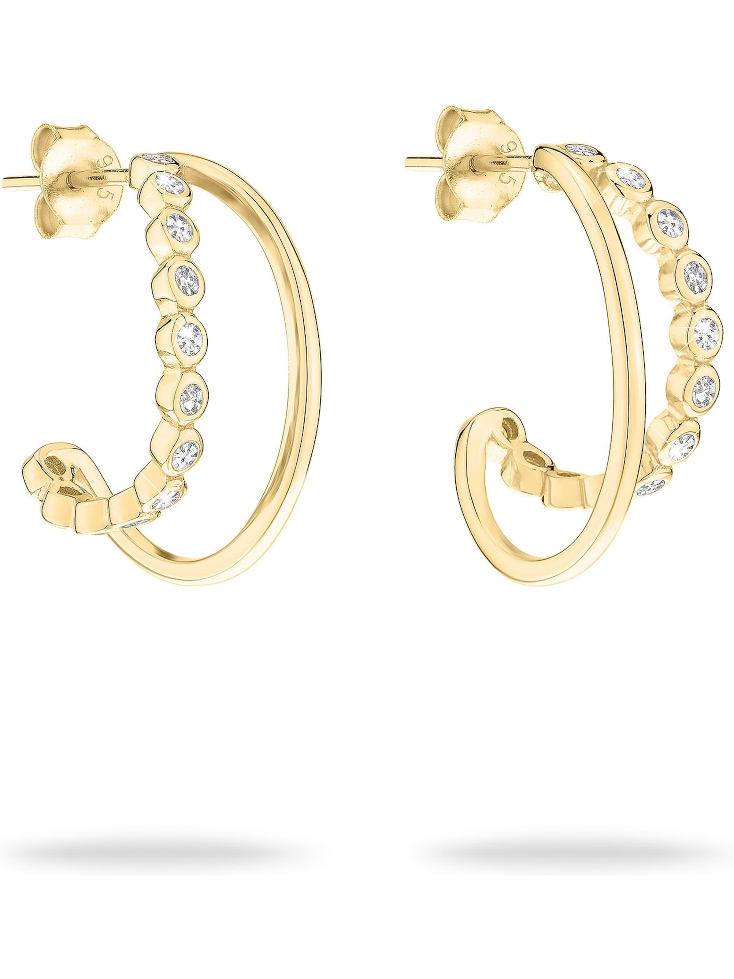 Boucles d'oreilles Tamaris en or : devant