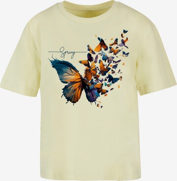 F4NT4STIC Shirt 'Schmetterling' in Geel: voorkant