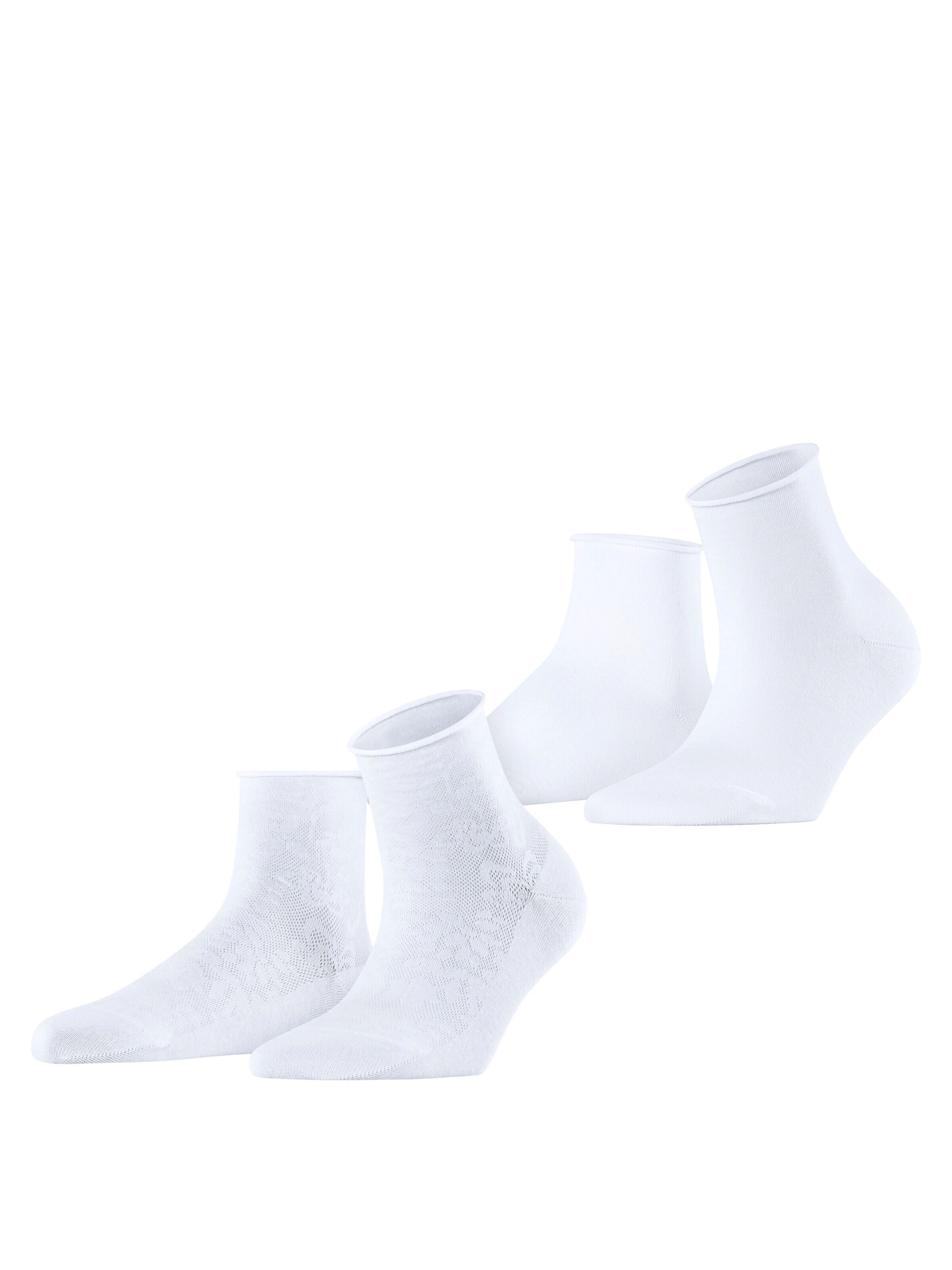 ESPRIT Socken 'Lacy Flowers 2-Pack'‌‌‌‌‌‌ in Weiß: Vorderseite