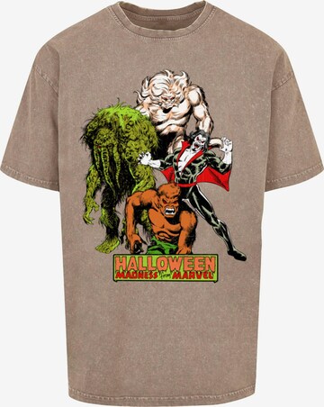 ABSOLUTE CULT Shirt 'Marvel - Halloween Monsters' in Brown: front