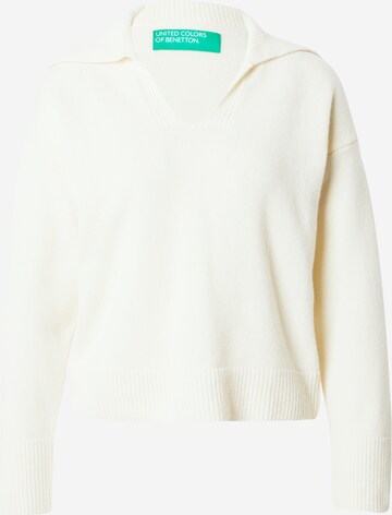 Pull-over UNITED COLORS OF BENETTON en blanc : devant