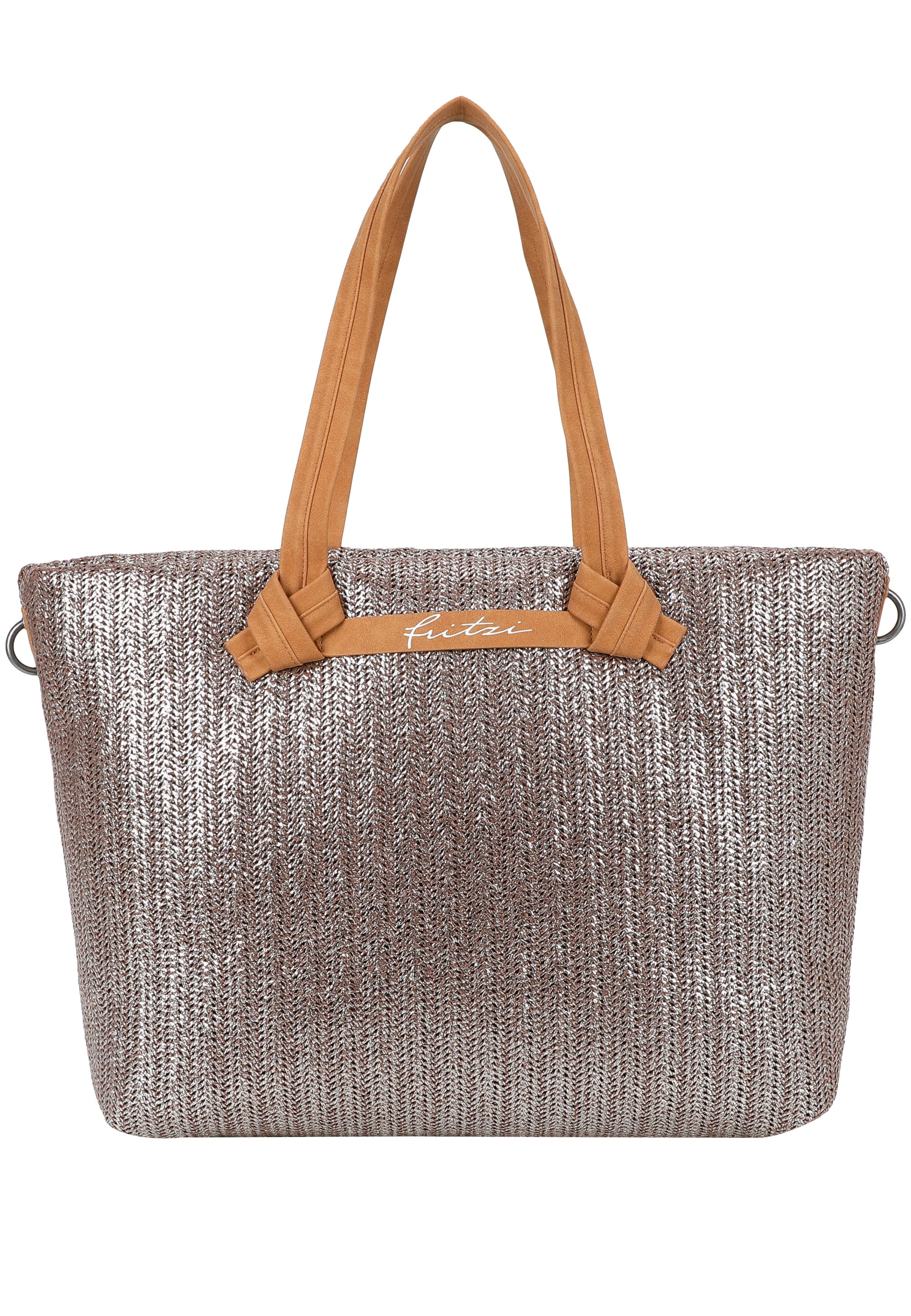 Fritzi aus Preußen Shopper 'Limited Painted Straw' in Bruin: voorkant