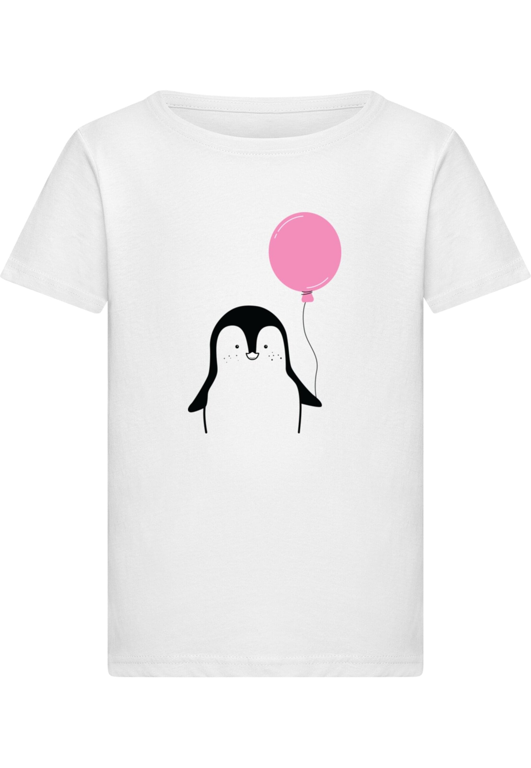 Merchcode Shirt 'Penguin' in Wit: voorkant