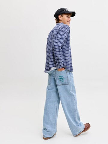 Wide Leg Jean 'JJIDAVE JJJAX' Jack & Jones Junior en bleu