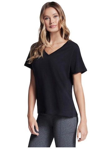 SKECHERS Shirt 'Skechers Pima V-Neck Tee' in Black: front