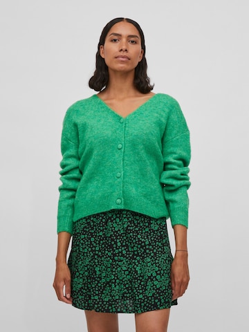 VILA Knit Cardigan 'Jamina' in Green: front