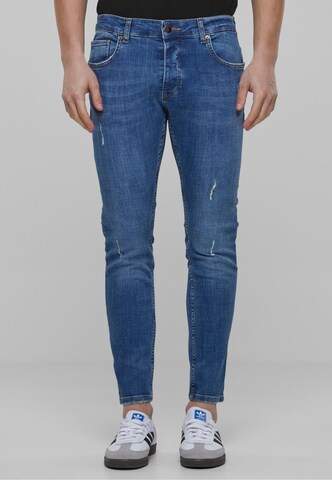 2Y Premium Skinny Jeans in Blauw: voorkant