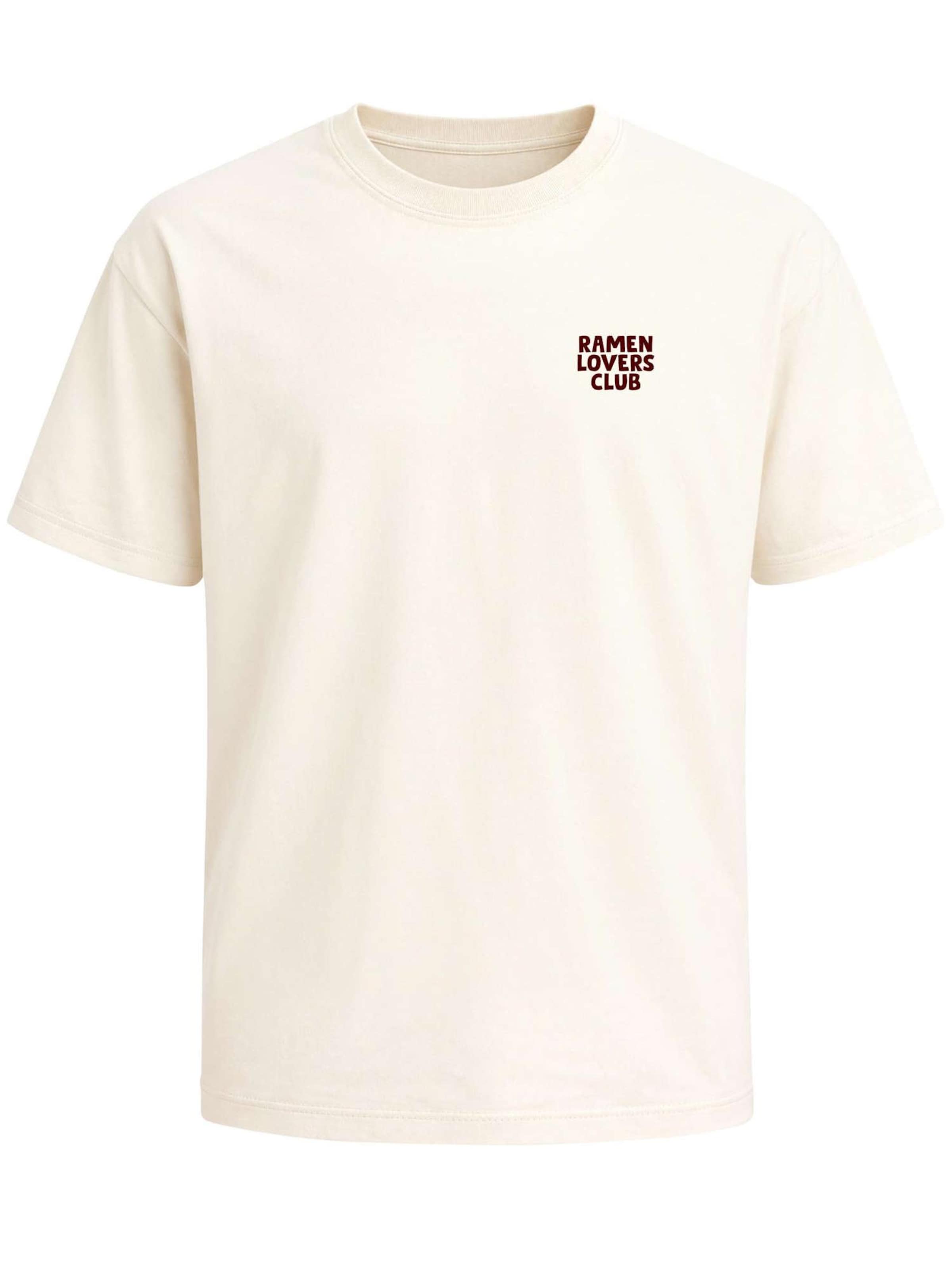 Neverless Shirt 'Ramen lovers Club' in Beige: front