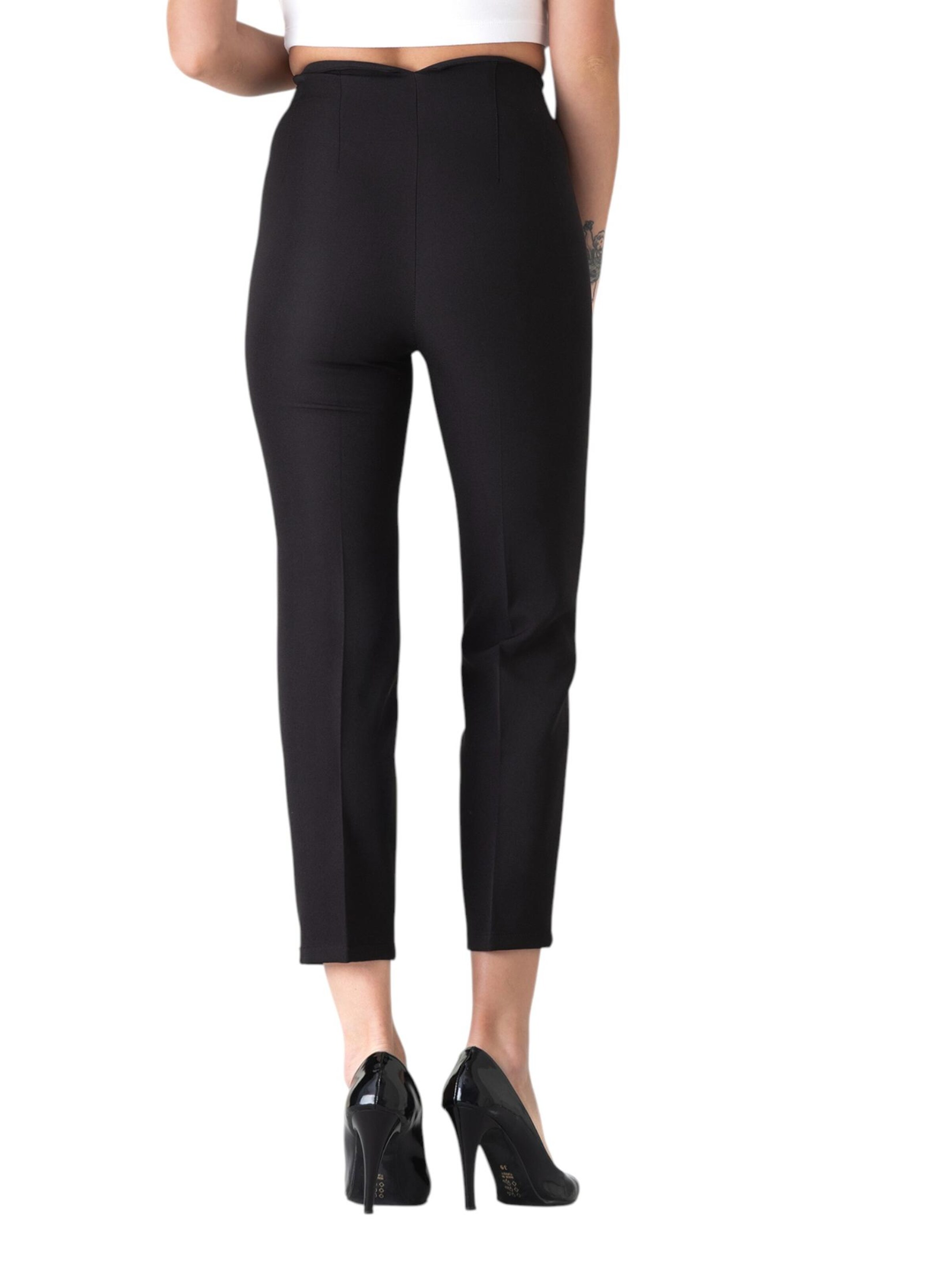 Coupe slim Pantalon à pince 'Alessia' fashionshowcase en noir