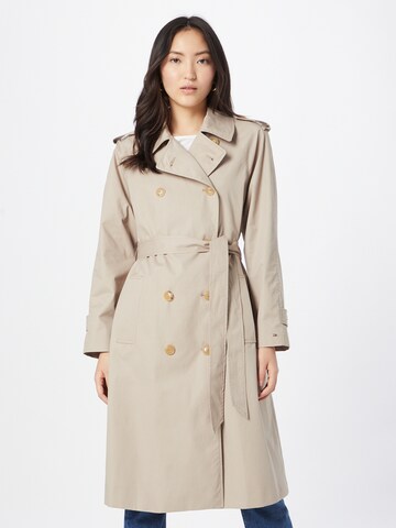 Manteau mi-saison TOMMY HILFIGER en beige : devant