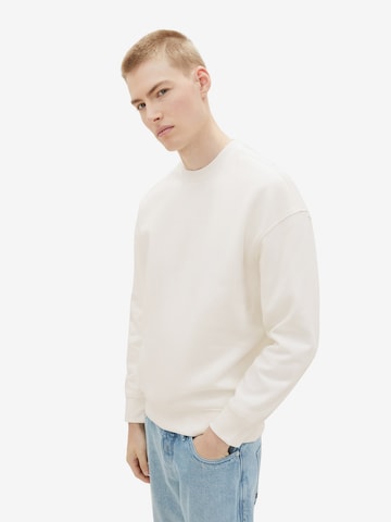 TOM TAILOR DENIM Sweatshirt in Weiß