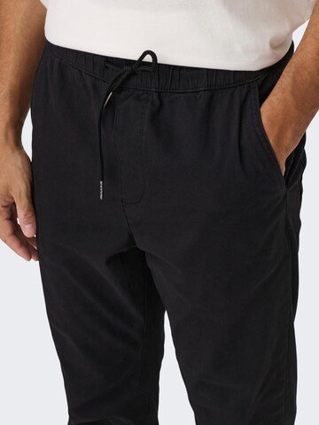 Tapered Pantaloni 'LINUS' di Only & Sons in nero