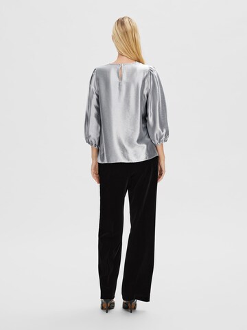 SELECTED FEMME Bluse 'Metallic' in Silber
