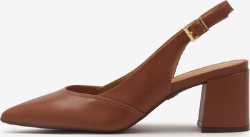 Kazar - Zapatos destalonado en marrón: frente