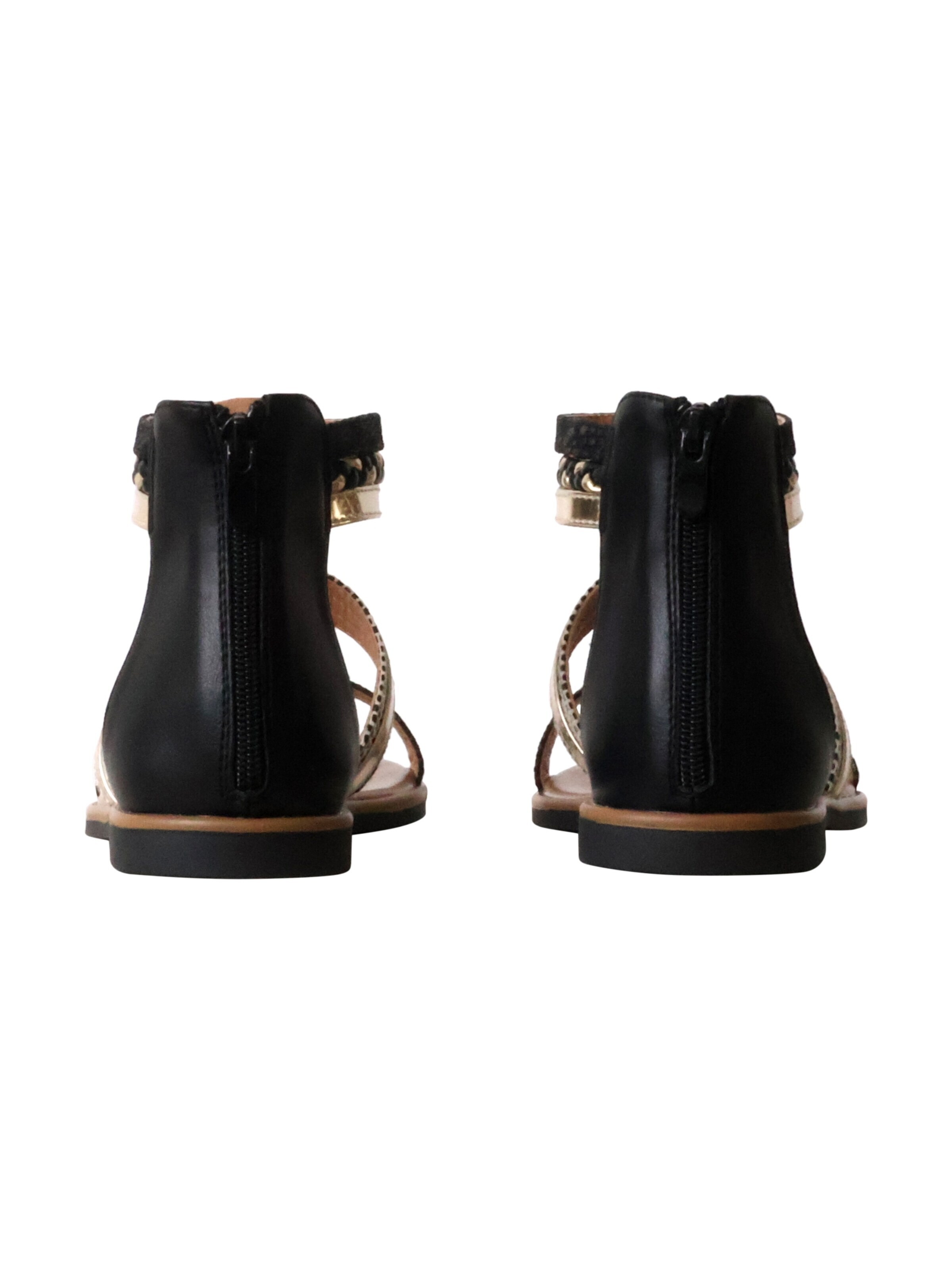 Sixth Sense - Sandalias 'Flache Sandalen mit Reißverschluss' en negro