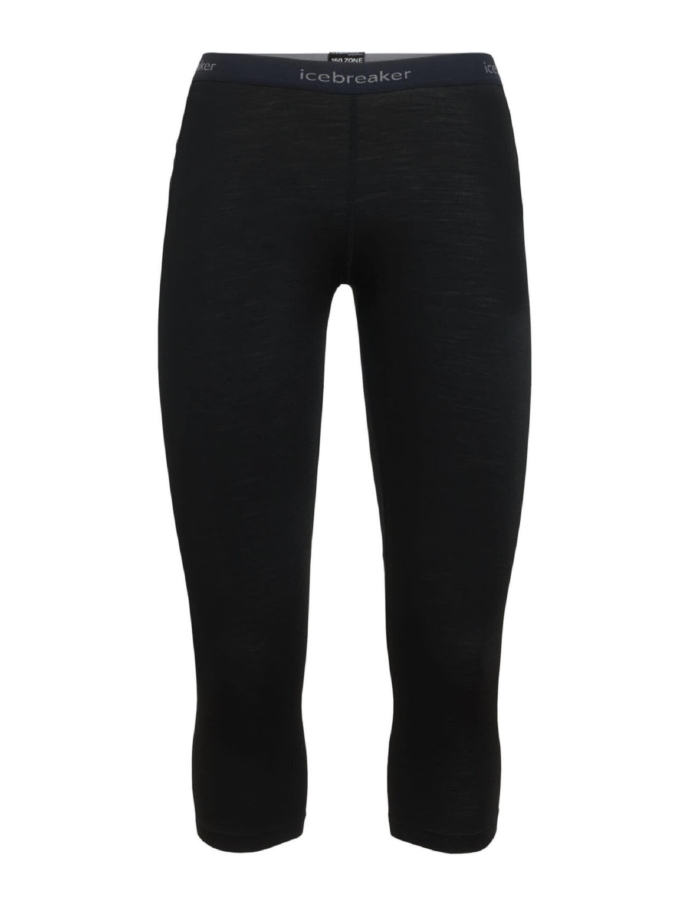 ICEBREAKER Skinny Workout Pants in Black: front